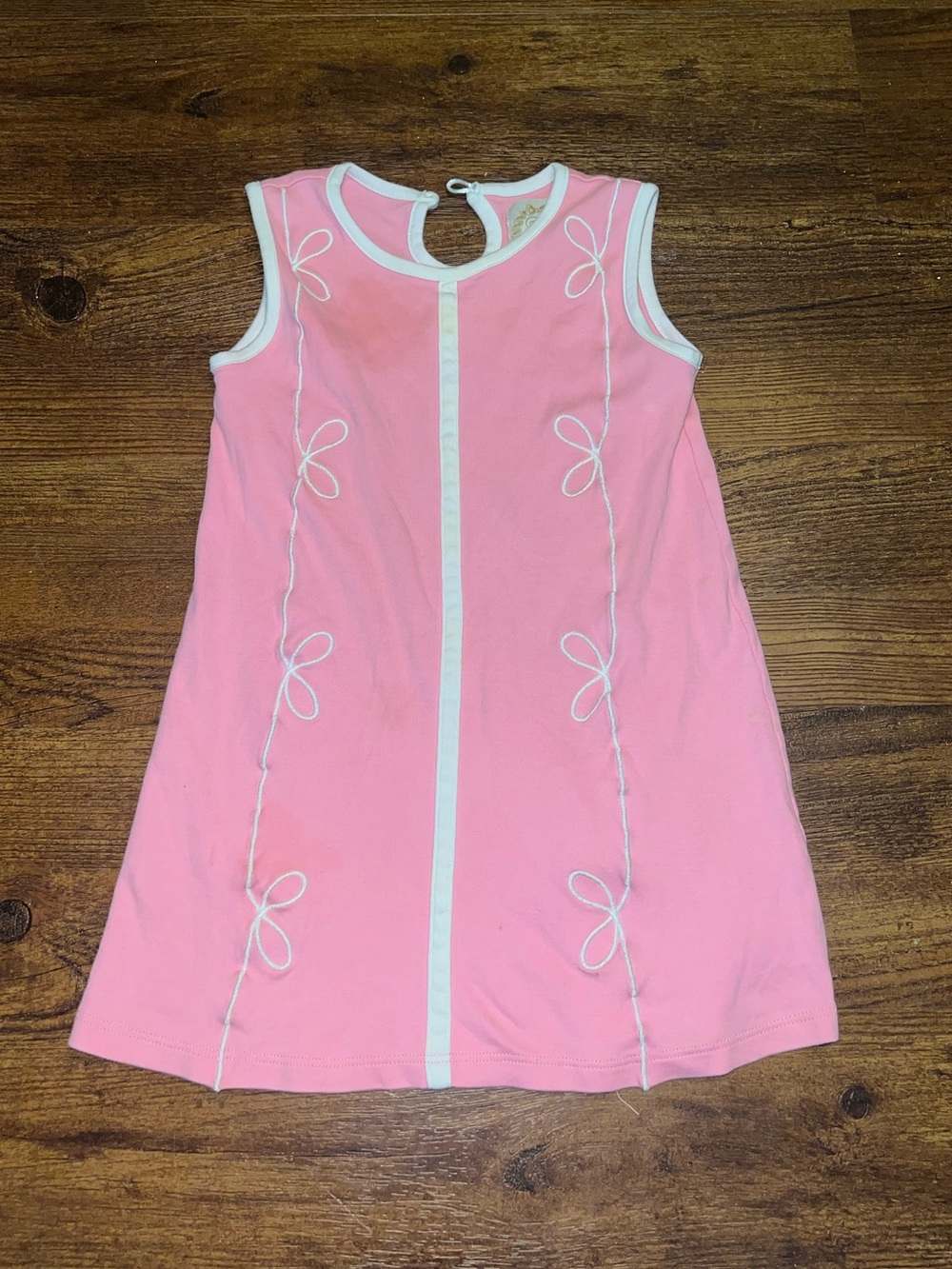The Beaufort Bonnet Company Pink Sleeveless Dress White Trim Size 4T